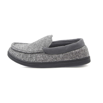 Hanes Chaussons mocassins tricotés ComfortSoft vénitiens pour garçon, intérieur/extérieur, gris