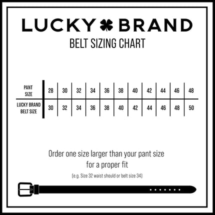 Lucky Brand Men's Genuine Leather Belt | Classic | Casual | Everyday | Western | American Heritage | Metal Buckle, Grid Tooled Embossed - Black, 97cm