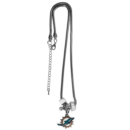 Siskiyou Sports NFL Miami Dolphins Euro Bead Necklace, 18-Inch