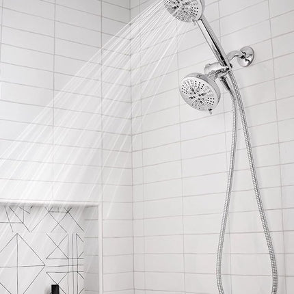Moen Hydro Energetix Combo de Cabezal de Ducha Doble de Alta Presión con Pulverizador de Mano, 8 Configuraciones de Rociado para el Cabezal de Ducha, Acabado Cromado, 200C0