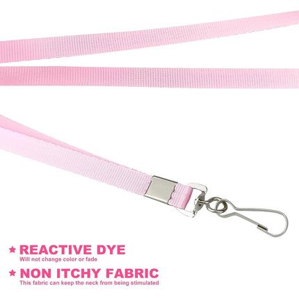 Bulk Lanyards Lanyards for ID Badges,Lanyards with Swivel Hook Clips for Name Tag Lanyard ID Holder (Pink, 100 packs)