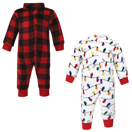 Hudson Baby baby-girls Plush Jumpsuits, Christmas 