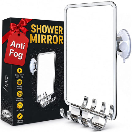 Luxo Shower Mirror, Shower Mirror fogless for Shav