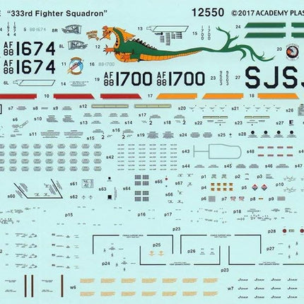 Academy 1/72 Scale USAF F-15E Eagle 333rd Fighter Squadron Plastic Model Kit