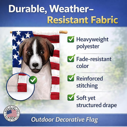 Caroline's Treasures CK6477CHF Cao de Gado Transmontano American Flag Flag Canvas House Size, Large, multicolor