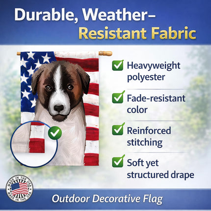Caroline's Treasures CK6477CHF Cao de Gado Transmontano American Flag Flag Canvas House Size, Large, multicolor