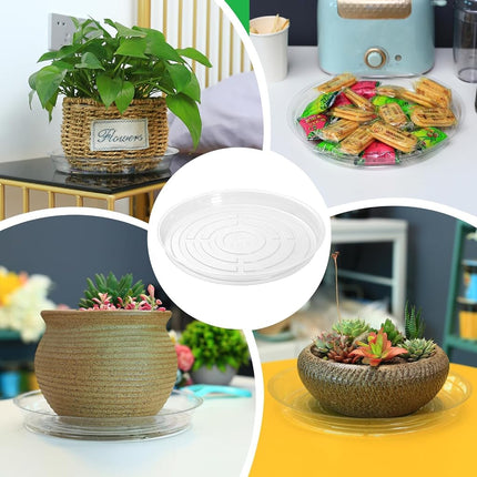 UltraOutlet 30 Pack 14 Inch Plant Saucer Clear Plant Saucers for Outdoors Plant Drip Trays Extra Large Plant Saucer Dish Plant Pot Saucers Planter Trays for Outdoor Plants Bulk