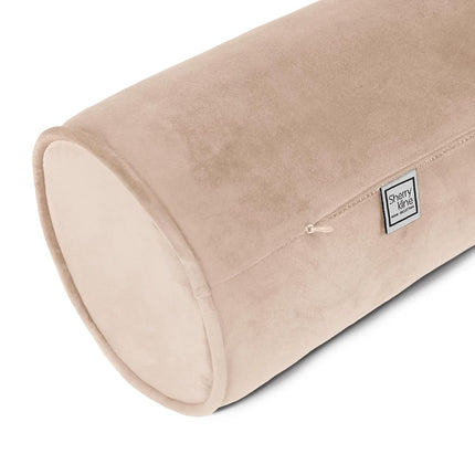 Almohada cilíndrica de terciopelo Sherry Kline, almohada decorativa, (Juego de 2), color topo
