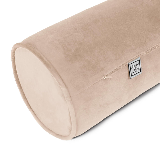 Sherry Kline Oreiller de traversin en velours, oreiller décoratif, (lot de 2), taupe