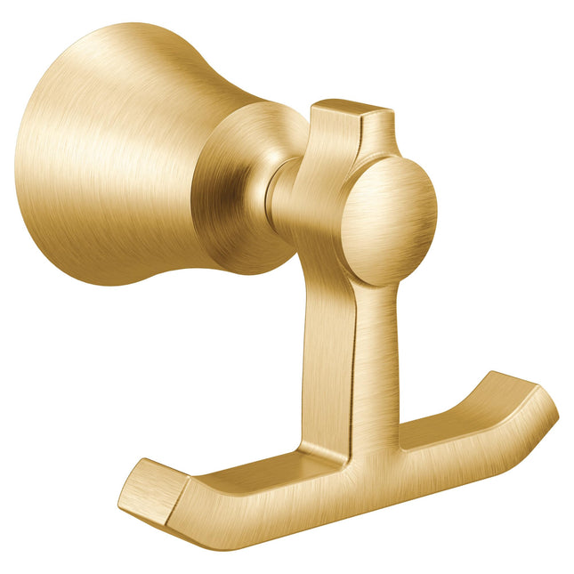 Moen YB0303BG Flara Double Robe Hook, Brushed Gold