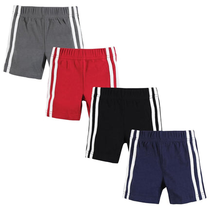 Hudson Baby Unisex Baby and Toddler Shorts Bottoms 4-Pack, Red Navy, 0-3 Months