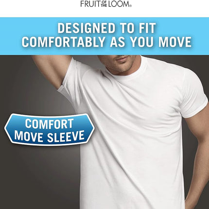 Fruit of the Loom Men's Stay Tucked Crew T-Shirt, Big Man-6 Pack White, XXXXL (Pack of 6)