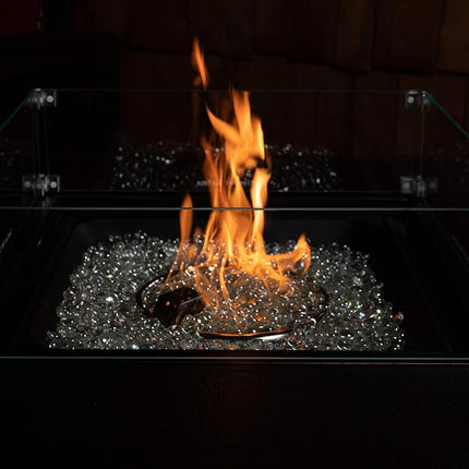 Fire Sense Fire Pit Wind Guard | Square | Clear Glass | 22.5 Inches | Tempered Glass | For Propane, Gas, Fire Pits and Patio Heaters