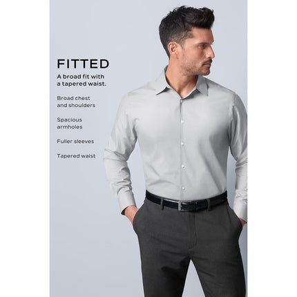 Van Heusen Men's Dress Shirt Fitted Poplin Solid, Stone, 18.5" Neck 34"-35" Sleeve