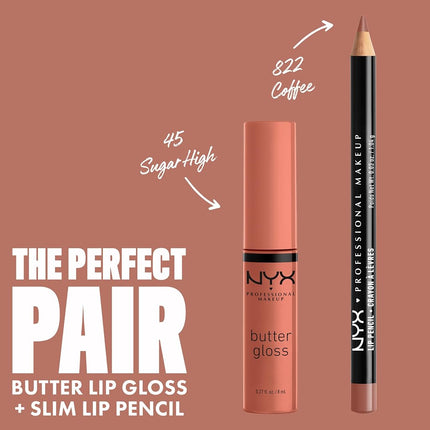 NYX PROFESSIONAL MAKEUP SIONAL MAKEUP Butter Gloss Brown Sugar, Non-Sticky Lip Gloss - Pack Of 3 (Sugar High, Spik