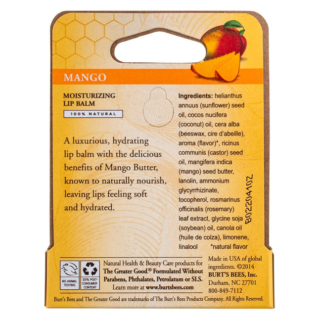 Bálsamo Labial Nutritivo con Manteca de Mango Burt's Bees (Paquete de 4) por Burt's Bees