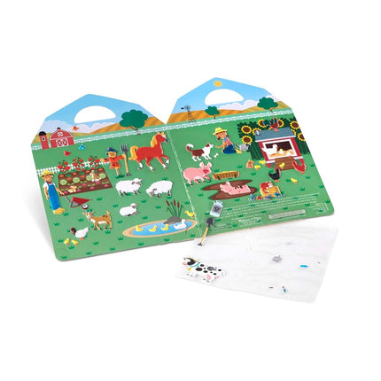 Melissa & Doug Puffy Sticker Play Set - On the Farm - 52 Reusable Stickers, 2 Fold-Out Scenes Restickable Farm Sticker Book, Puffy Farm Animals Removable Stickers For Kids Ages 4+ - FSC Certified