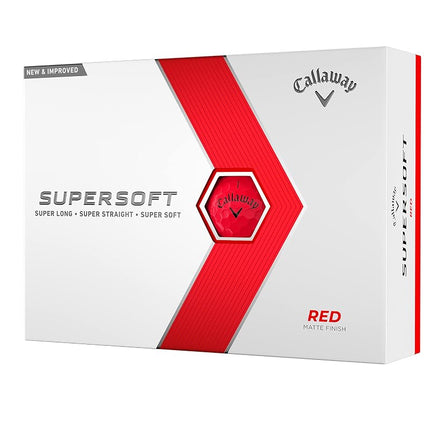 Callaway Golf Supersoft Golf Ball 2023 Red Hybrid, One Dozen