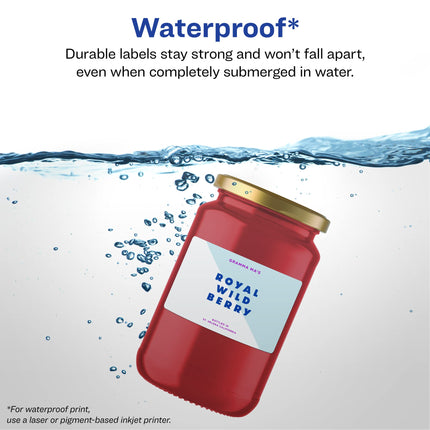 Avery Waterproof Rectangle Labels with Sure Feed, Print to The Edge, 2" x 3", 200 White Labels (36561)