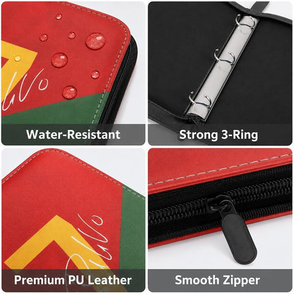 HBK Soccer Card Binder 9 Pocket, PU Leather Soccer Cards Binder with 50 Sleeves for Sports Card Storage, Soccers Gift for Trading Cards Collectors (NO-7, 900 Pockets)