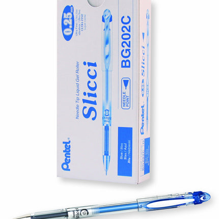 Pentel Arts Slicci 0.25 mm Extra Fine Gel Pen, Blu