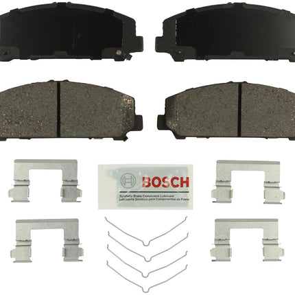 BOSCH BE1509H Blue Ceramic Disc Brake Pad Set With Hardware - Compatible With Select Infiniti QX56, QX80; Nissan Armada, Titan; FRONT