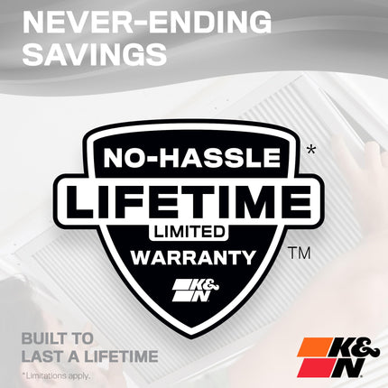 K&N HVAC Filter, Washable, Merv 8, Lasting Home & Office Air Filter, Polyester, HVC-8-12023