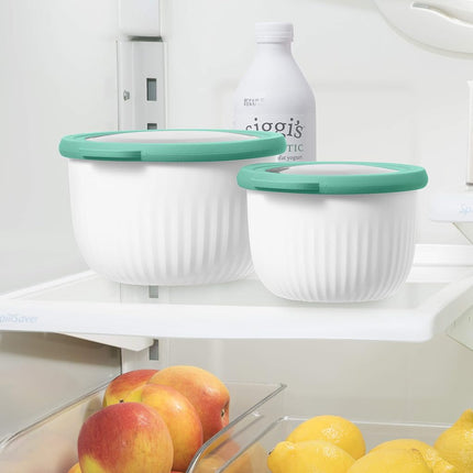 Oggi Prep and Serve Bowl with Lid, Grey, 1.3 Litre Capacity