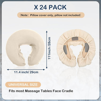 Macarrie 24 Pcs Massage Table Face Cradle Covers Microfiber,Beige