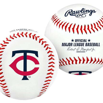 Jarden Sports Licensing Rawlings MLB Minnesota Twins Pelota de Béisbol con Logotipo del Equipo, Blanca, 1