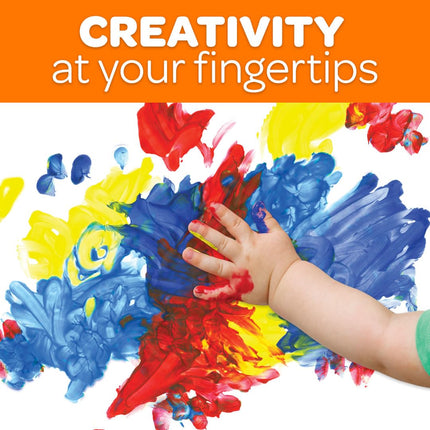 Crayola 6 Count 8 oz. Washable Kids Finger-Paints Features 3 Bold Primary Colors & 3 Bright Secondary Colors. Great Art Supplies for Kids