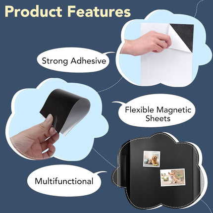 DIYMAG Magnetic Adhesive Sheets, |4" x 6"|, 10 Pack，Cuttable Magnetic Sheets，Flexible Magnet Sheets with Adhesive for Crafts, Photos and Die Storage, Easy Peel and Stick