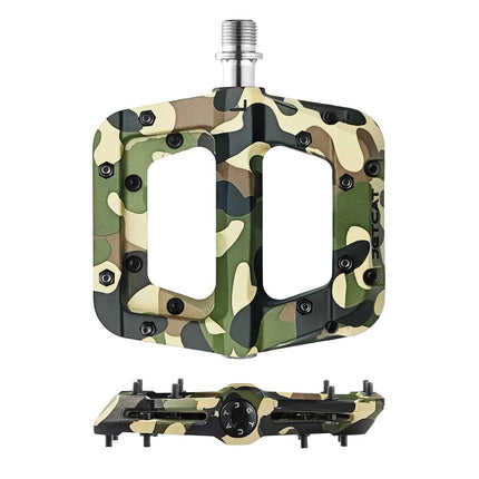 JETCAT Mountain Bike Pedals Flat - MTB Pedals Flat, Bicycle Pedals for BMX/MTN/Road/Gravel/EBike, BMX Pedals, Platform Pedals, Adults & Kids Bike Replacement - Camouflage 9/16