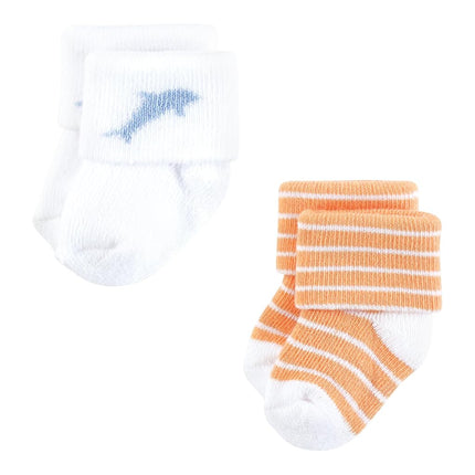 Hudson Baby Calcetines Ricos en Algodón para Recién Nacidos y de Felpa Unisex, Estrella de Mar, 6-12 Meses, Estrella de Mar, 6-12 Meses