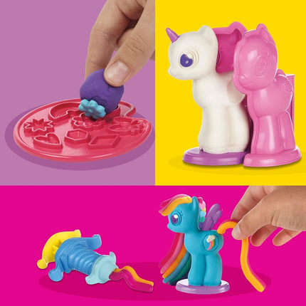 Juego de Play-Doh Make 'n Style Ponies, figuras de My Little Pony, 9 colores, kit de manualidades para niños, juguetes preescolares, para niñas y niños, edades de 3+ años (Exclusivo de Amazon)