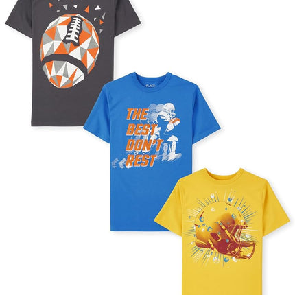 The Children's Place T-shirts graphiques sport à manches courtes pour bébés garçons, lots multiples, lot de 3 Footballeur, TP