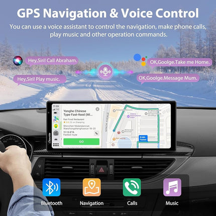 Carpuride W904=904-L Carplay & Android Auto with Dash Cam - 10.26 Inch HD IPS Touch Car Play Screen for Car, 4K Front & 1080P Rear Camera, Loop Recording, Bluetooth Audio, Mirror Link, GPS, Siri