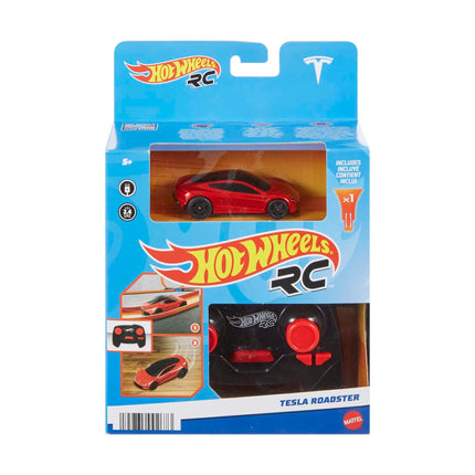 Hot Wheels R/C Tesla Roadster télécommandée à l'échelle 1:64, voiture télécommandée, rechargeable avec manette, pour course sur piste ou hors piste, pour enfants de 5 ans et plus, HJP78