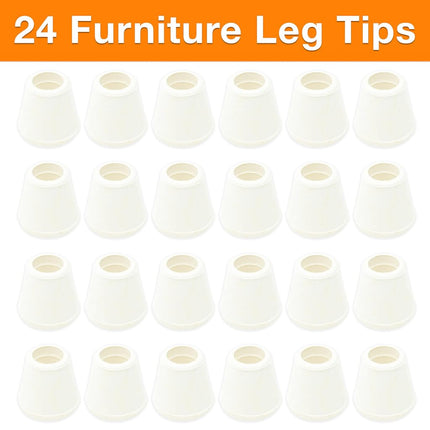 Shepherd Hardware 8751E 1/2-Inch Inside Diameter Rubber Chair Leg Tips, 24-Pack, White