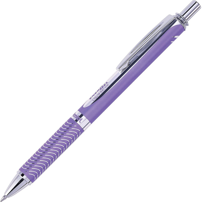 Pentel EnerGel Alloy RT Premium Liquid Gel Pen, 0.7mm Violet Barrel, Violet Ink (BL407VBPV)