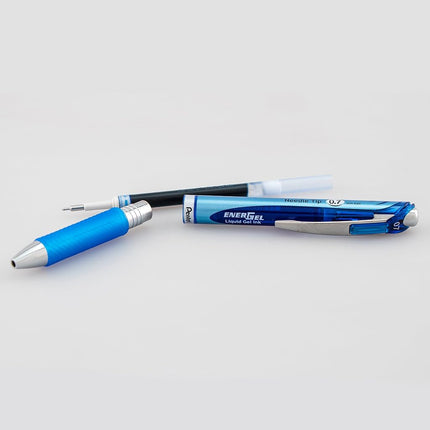 Pentel EnerGel Deluxe RTX Retractable Liquid Gel Pen, (0.7mm), Needle Tip, Blue Ink, 3 Pack (BLN77BP3C)