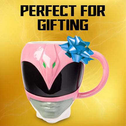 Silver Buffalo Power Rangers Pink Ranger Kimberly Hart 3D Sculpted Ceramic Mug, 20 Ounces