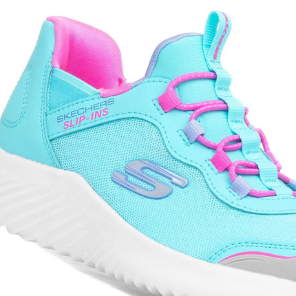 Skechers Girls' Bounder Simple Cute Shoe, Turquoise, 13 UK Child