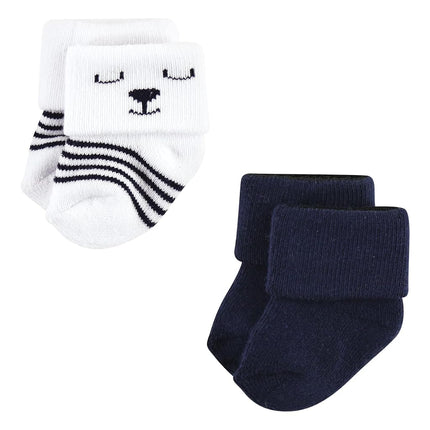 Hudson Baby Chaussettes en éponge et en coton riche pour nouveau-né, garçon ourson, lot de 8, 6-12 mois