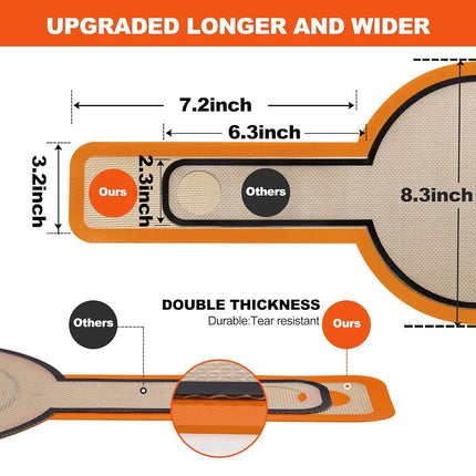 Silicone Bread Sling Dutch Oven - Best Japan Silicone. Non-Stick & Easy Clean ReusableBread Baking Mat. with Extra Long Handles Bread Baking Sheet Liner, 1 Orange pcs for Transferable Dough