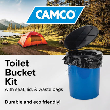 CAMCO Double Bag Design Portable Toilet Waste Bags, Black, Pack of 10 (41548)