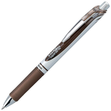 Pentel BL77-SPX EnerGel Retractable Gel Rollerball Pen 0.7mm Ball Diameter = 0.35mm Line Width Refillable Pack of 12 Sepia