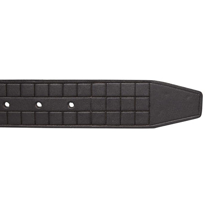 Lucky Brand Men's Genuine Leather Belt | Classic | Casual | Everyday | Western | American Heritage | Metal Buckle, Grid Tooled Embossed - Black, 97cm