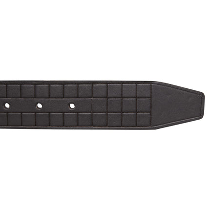 Lucky Brand Men's Genuine Leather Belt | Classic | Casual | Everyday | Western | American Heritage | Metal Buckle, Grid Tooled Embossed - Black, 97cm