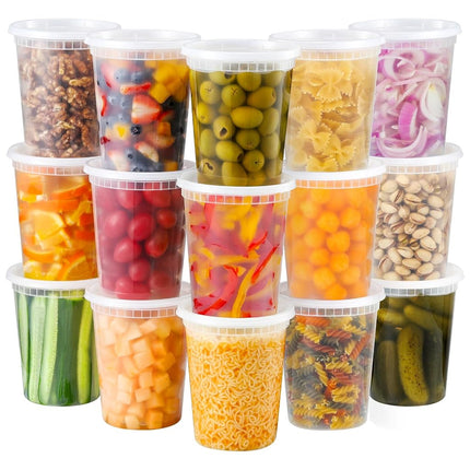 AOZITA 40 Sets 32 oz Plastic Deli Food Containers 